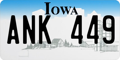 IA license plate ANK449