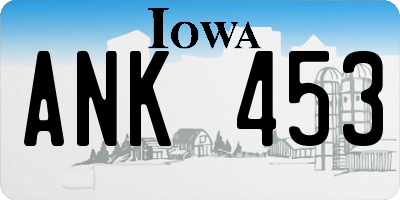 IA license plate ANK453