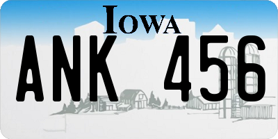 IA license plate ANK456