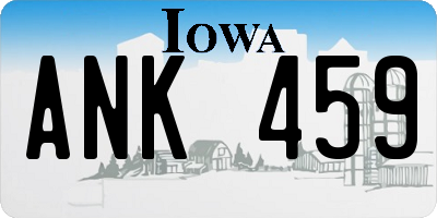 IA license plate ANK459