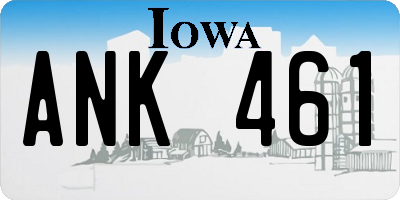 IA license plate ANK461