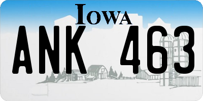 IA license plate ANK463