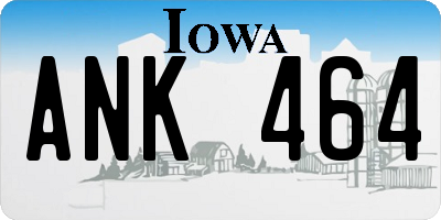 IA license plate ANK464