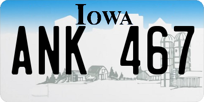 IA license plate ANK467