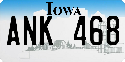 IA license plate ANK468