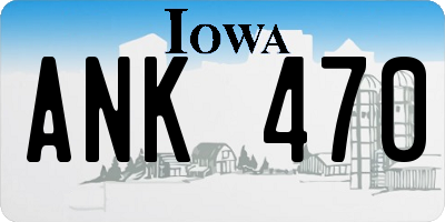 IA license plate ANK470