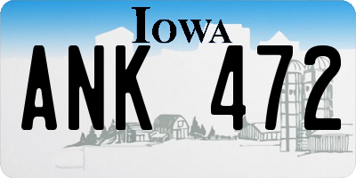 IA license plate ANK472
