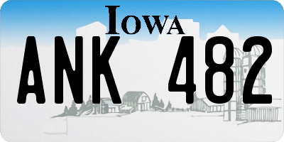 IA license plate ANK482