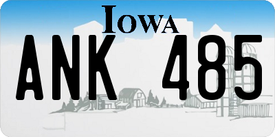 IA license plate ANK485