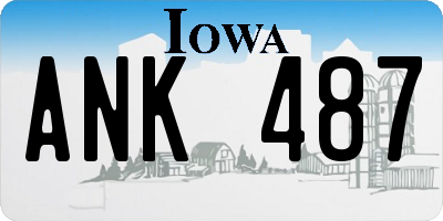 IA license plate ANK487