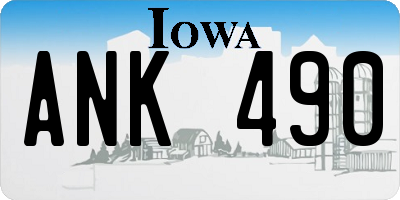 IA license plate ANK490