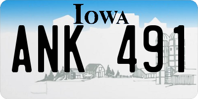 IA license plate ANK491