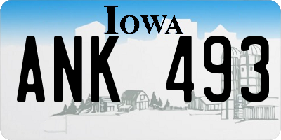 IA license plate ANK493