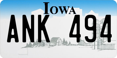 IA license plate ANK494