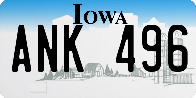 IA license plate ANK496