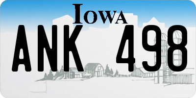 IA license plate ANK498