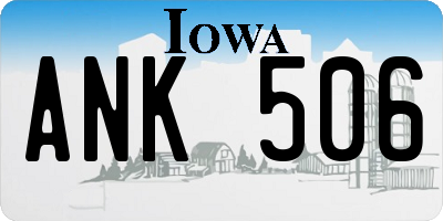 IA license plate ANK506