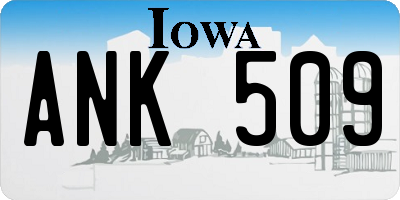 IA license plate ANK509