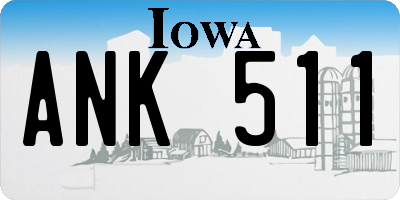 IA license plate ANK511
