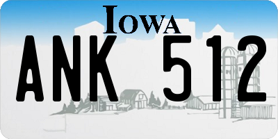 IA license plate ANK512