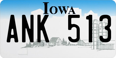 IA license plate ANK513