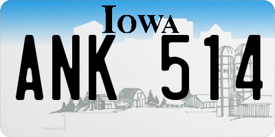 IA license plate ANK514