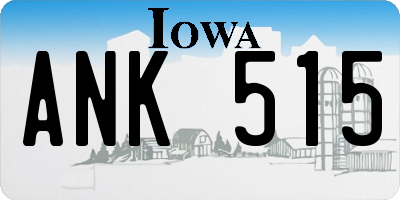 IA license plate ANK515