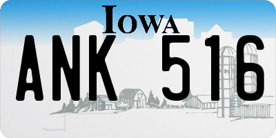 IA license plate ANK516
