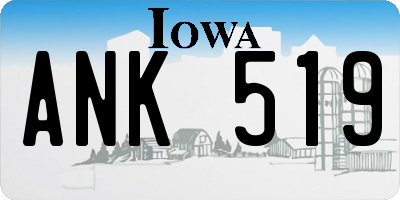 IA license plate ANK519