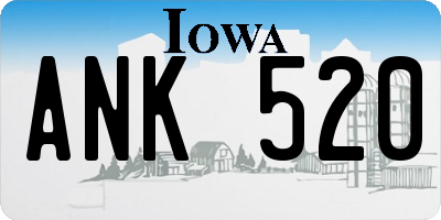 IA license plate ANK520