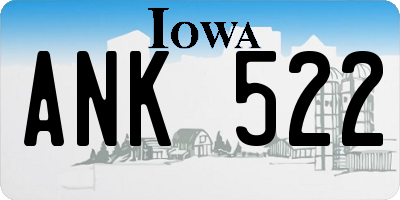 IA license plate ANK522