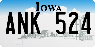 IA license plate ANK524