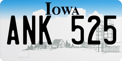 IA license plate ANK525