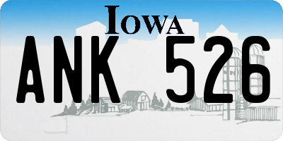IA license plate ANK526
