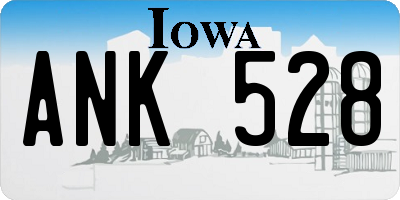 IA license plate ANK528