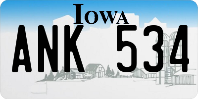 IA license plate ANK534