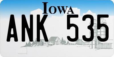 IA license plate ANK535