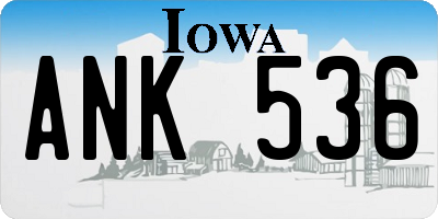 IA license plate ANK536
