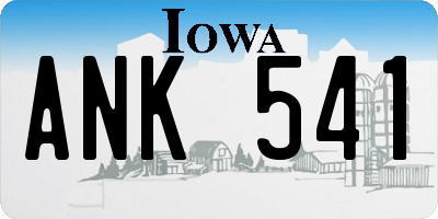 IA license plate ANK541