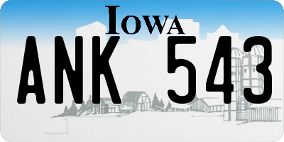 IA license plate ANK543