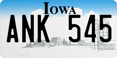 IA license plate ANK545