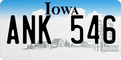 IA license plate ANK546