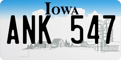 IA license plate ANK547