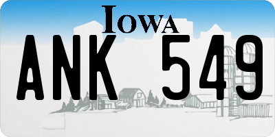 IA license plate ANK549