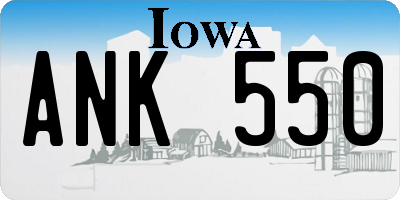 IA license plate ANK550
