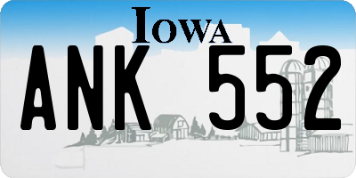 IA license plate ANK552