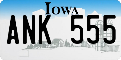 IA license plate ANK555