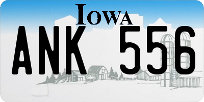 IA license plate ANK556