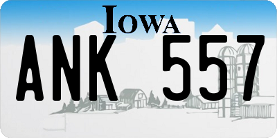 IA license plate ANK557