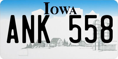 IA license plate ANK558